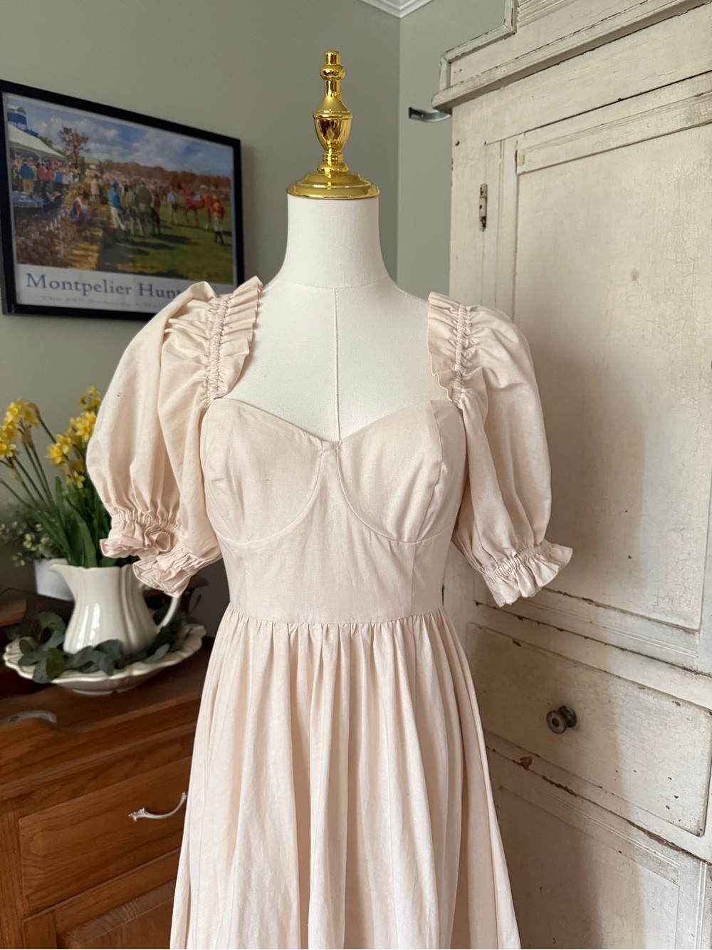 Selkie Blush Pink Puff-Sleeve Maxi Dress - Picture 8 of 8